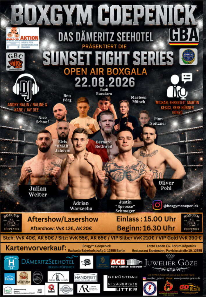 Plakat der Boxgala am dämeritzseehotel.