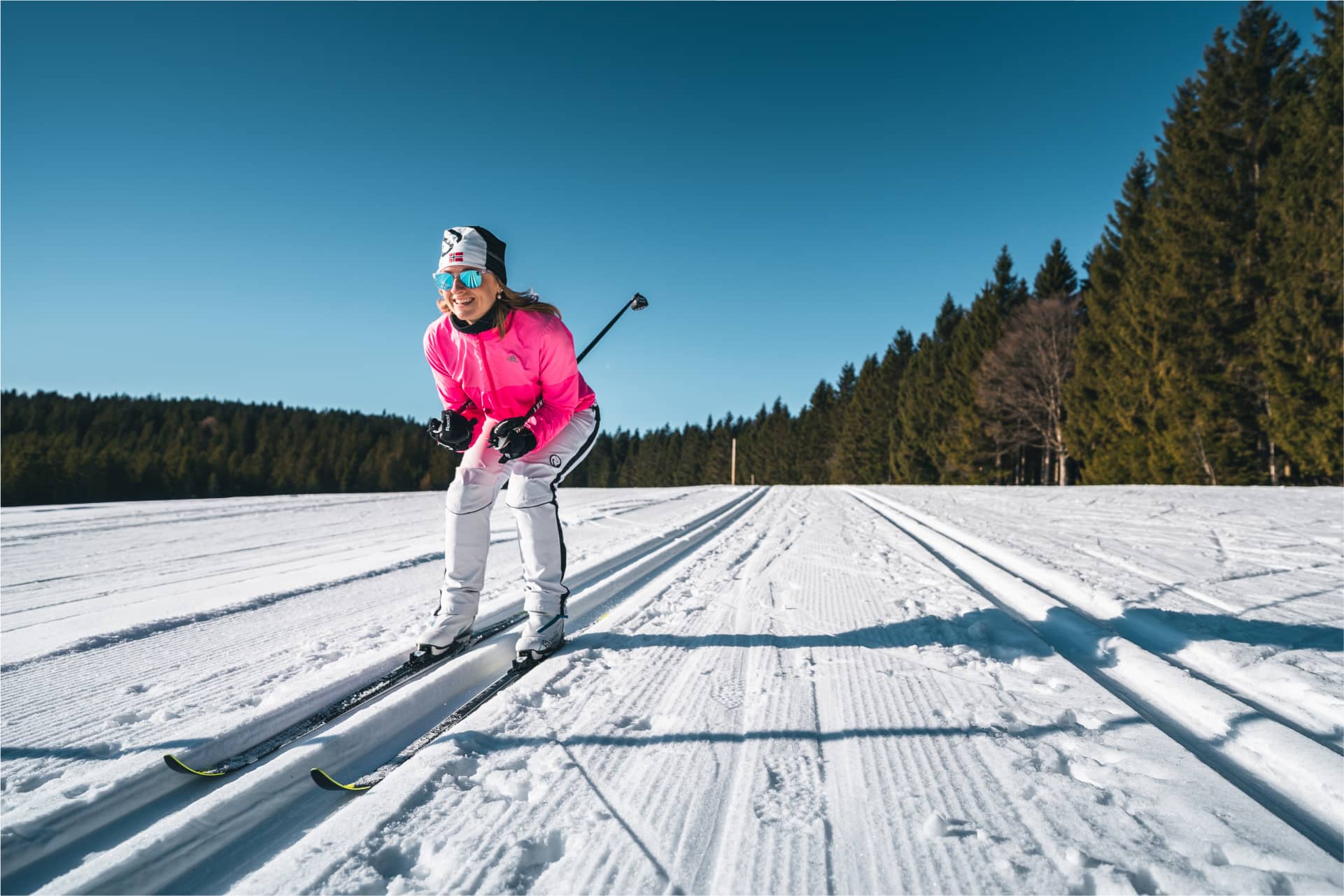 Traumhaftes Wetter beim Langlaufkurs mit Verena Möst auf dem Thurner bereitet großen Spaß