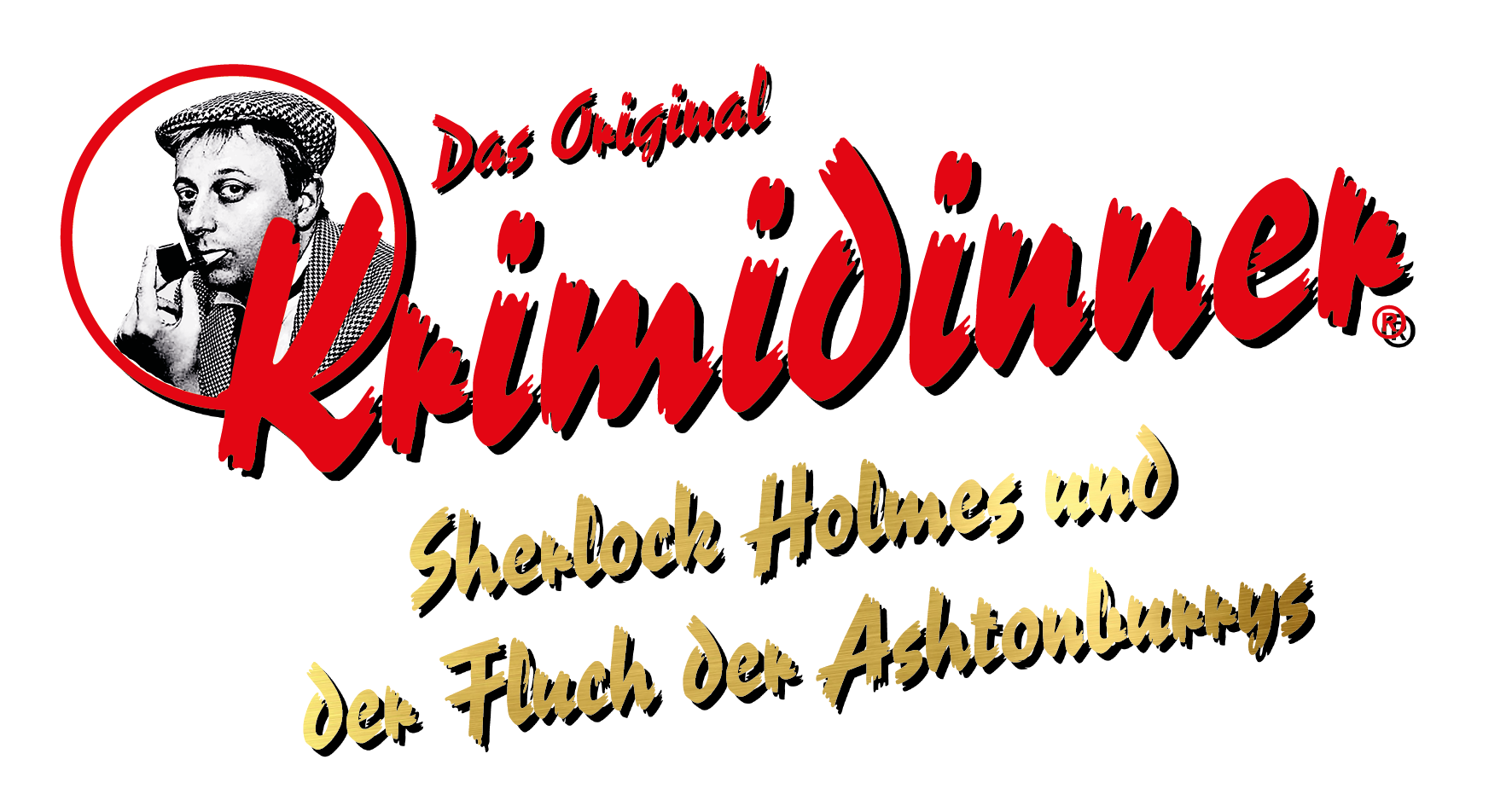 Flyer von einem krimidinner im dämeritzseehotel mit Sherlock Holmes.